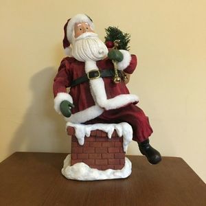 Santa Climbing Chimney Figure Statue